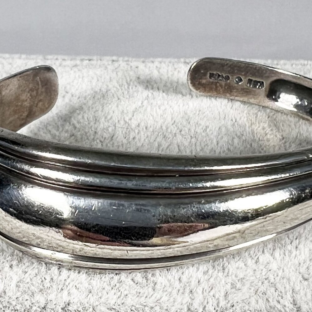 Vintage Kabana Asymmetrical Sterling Cuff 22g Unisex - Picture 6 of 10